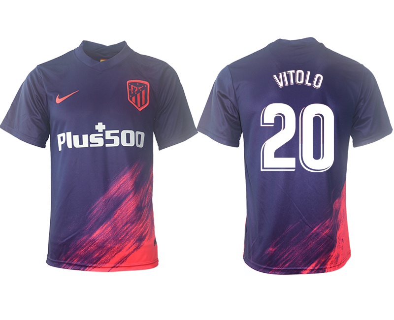 Cheap Men 2021-2022 Club Atletico Madrid away aaa version purple 20 Soccer Jersey
